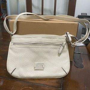 White leather crossbody